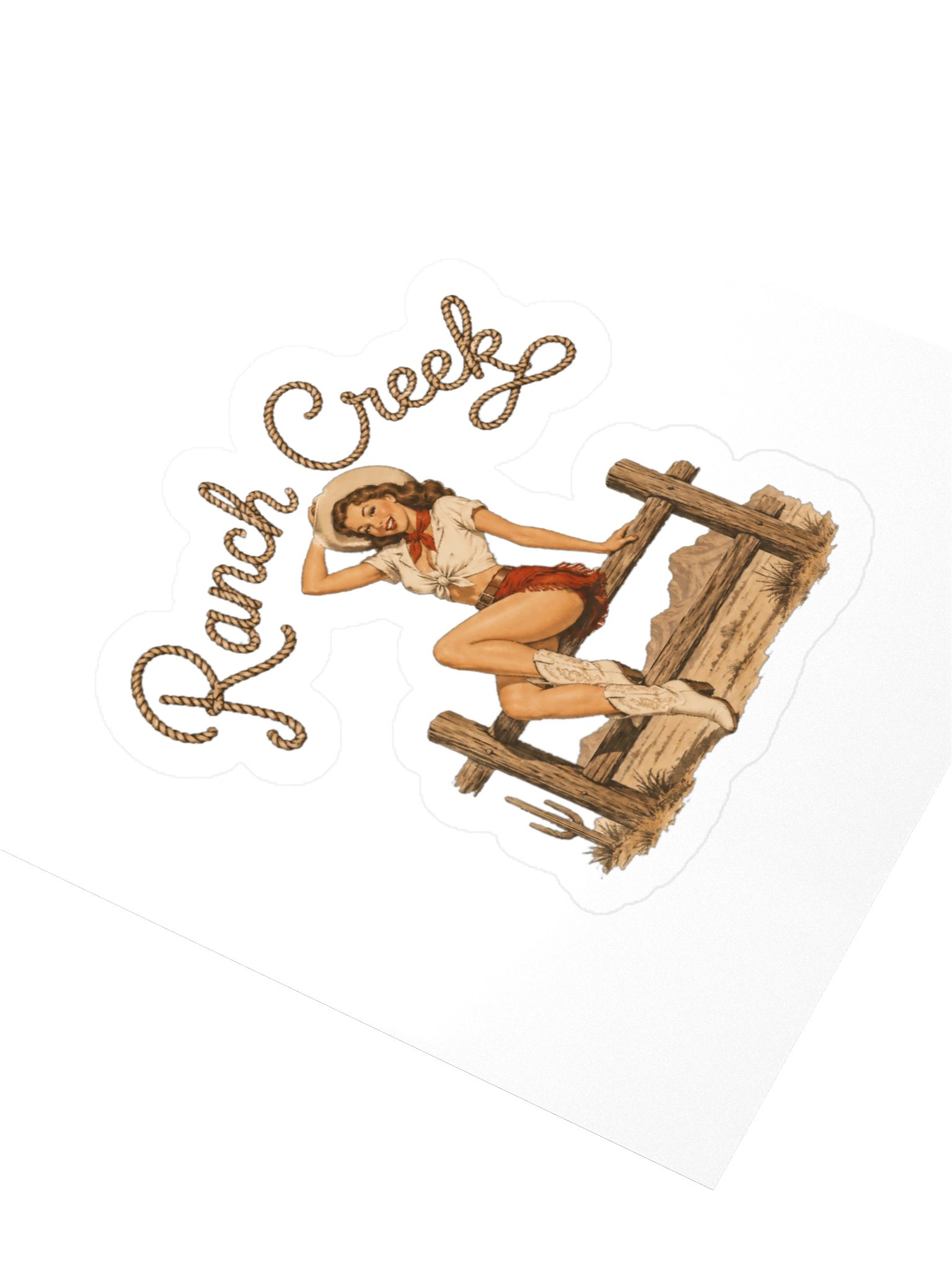 Brunette Cowgirl Sticker product image (3)