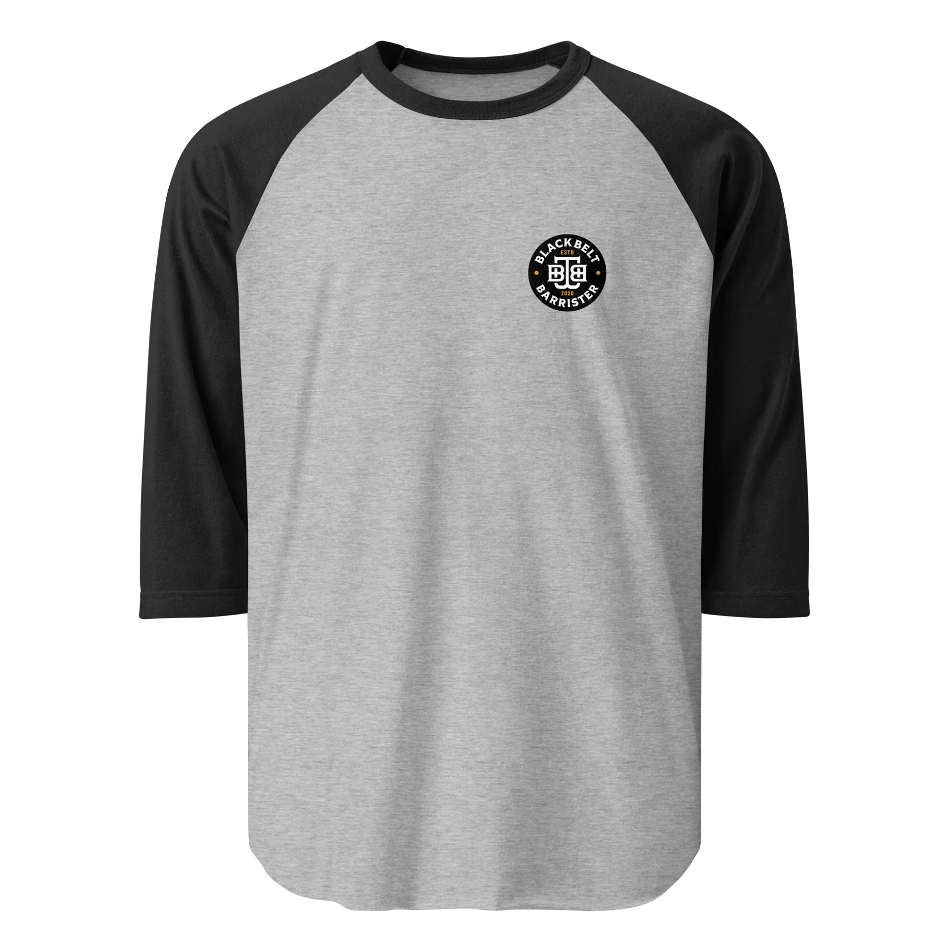 BBB Raglan Baseball ¾ Sleeve Tee Grey/Black product image (1)