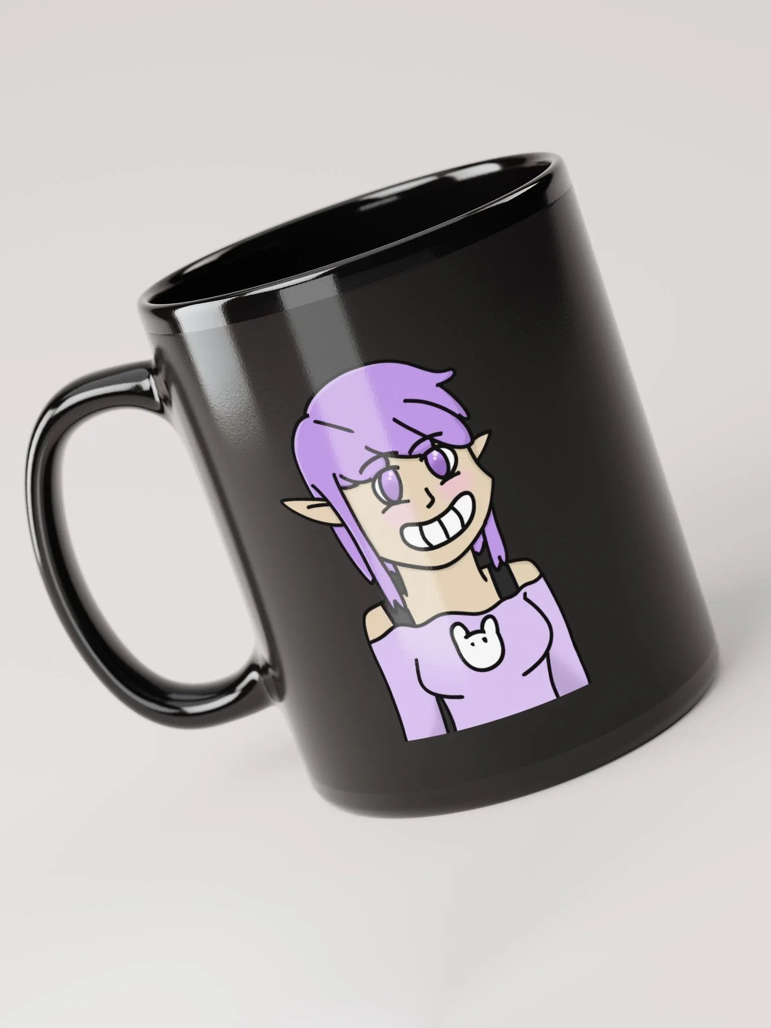 loki smiling black mug product image (1)