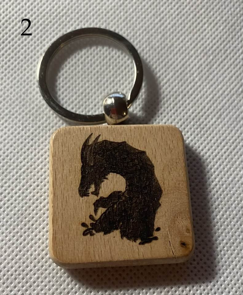 Fantasy Wooden Engraved Keychains | Dragons, Magic & Mythical Creatures | Choose Design product image (2)