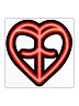 Neon Heart Kiss Cut Stickers