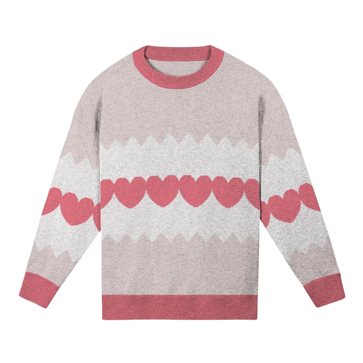 Line of Hearts Knitted Relaxed Sweater product image (1)
