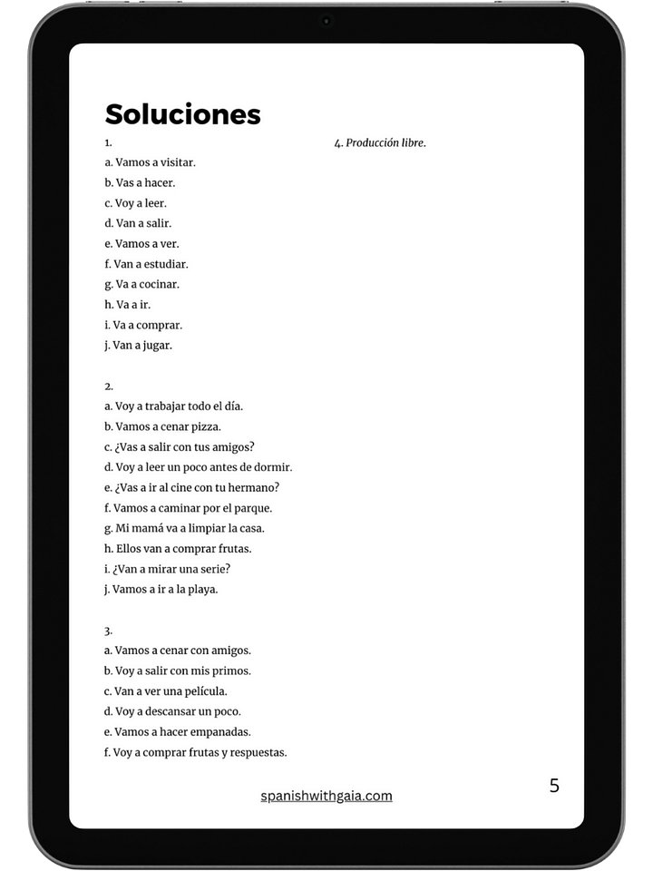 PDF IR + A + INFINITIVO (exercises with solutions) product image (2)