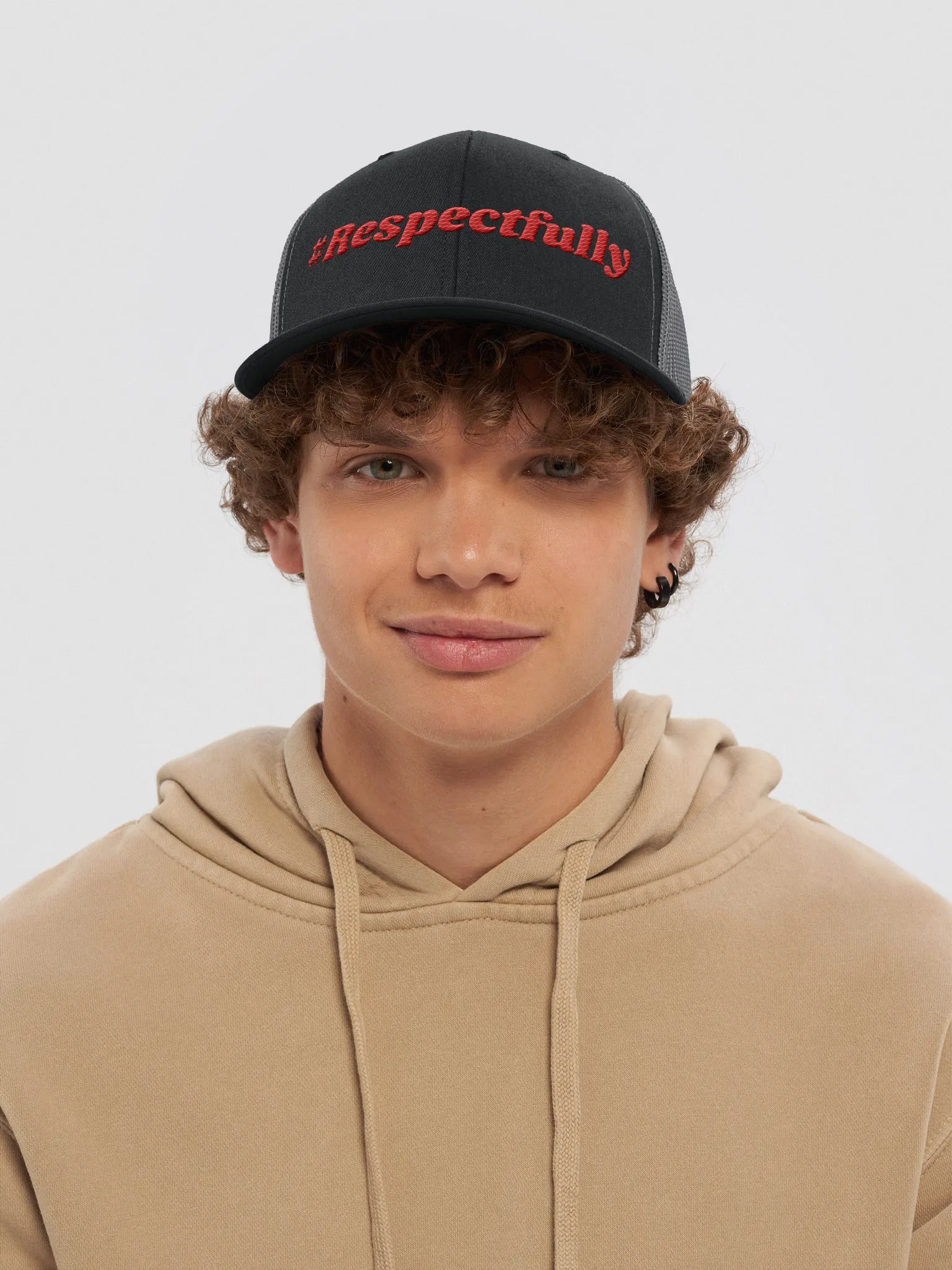 #Respectfully Trucker Hat (Red) product image (37)