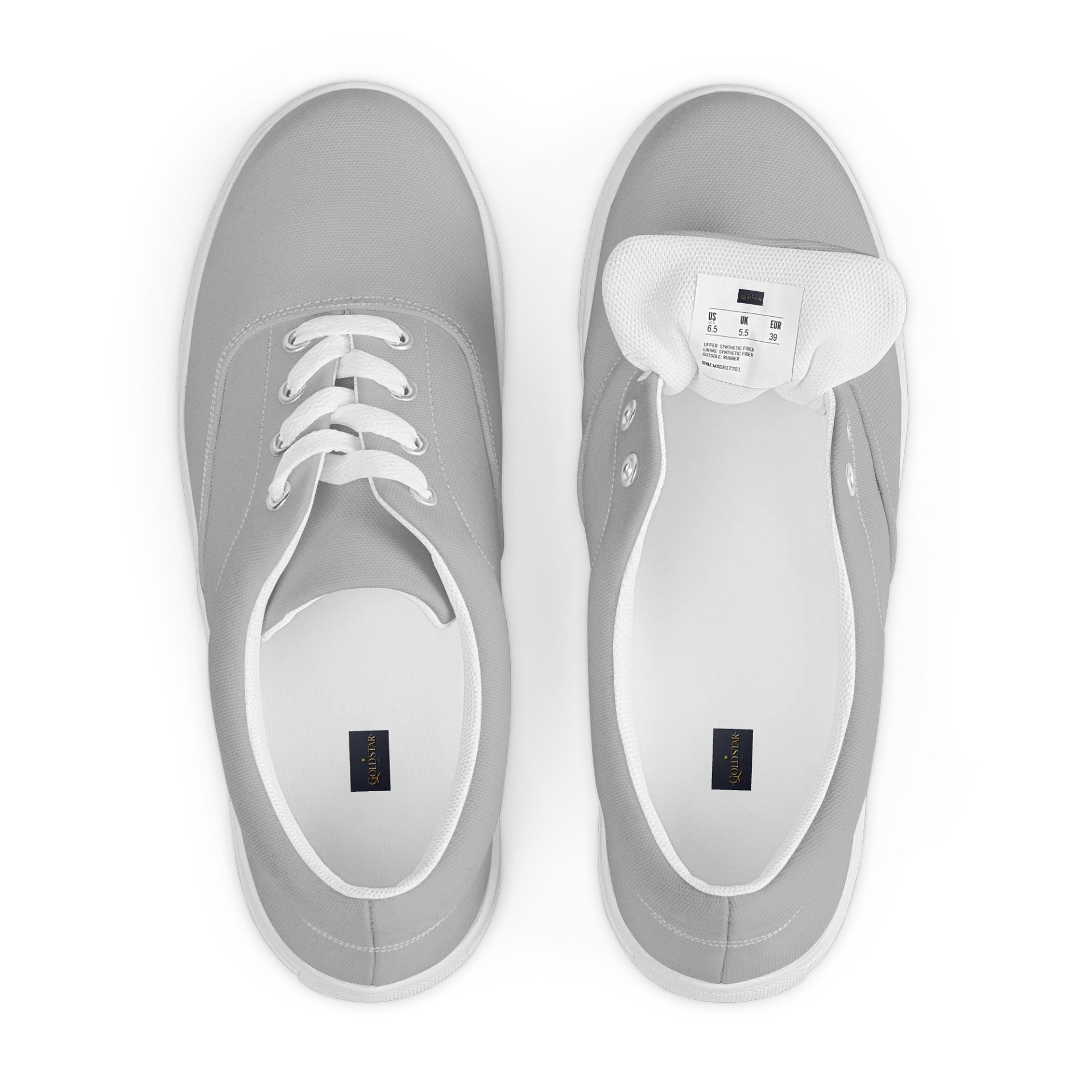 Sleek Gray Lace-Up Canvas Shoes product image (9)