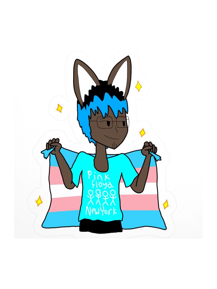 Trans flag kiss cut sticker (featuring Chris) product image (1)