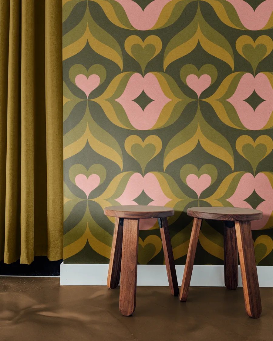 Wallpaper Mockup with Wooden Stools product image (5)