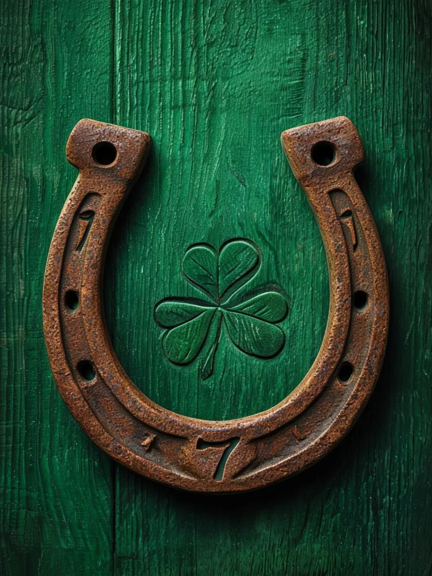 Lucky Clover Rustic Horseshoe Poster product image (1)