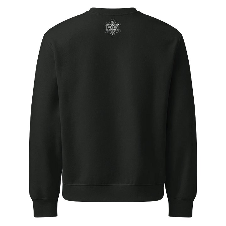 Black Sweater – White Metatron’s Cube (Front & Back Design) product image (2)