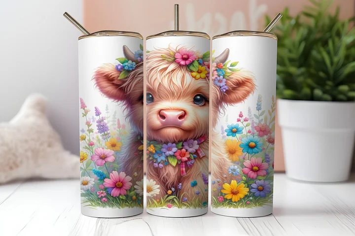Whimsical Highland Cow Stainless Steel Tumbler product image (2)