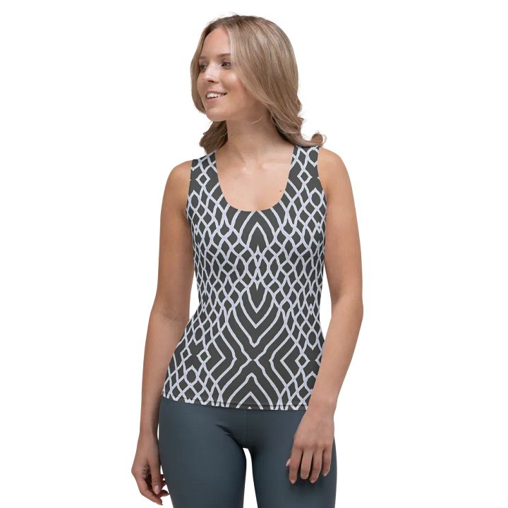 Net White and Gray/All-Over Print Women's Tank Top by Sublicolor product image (1)