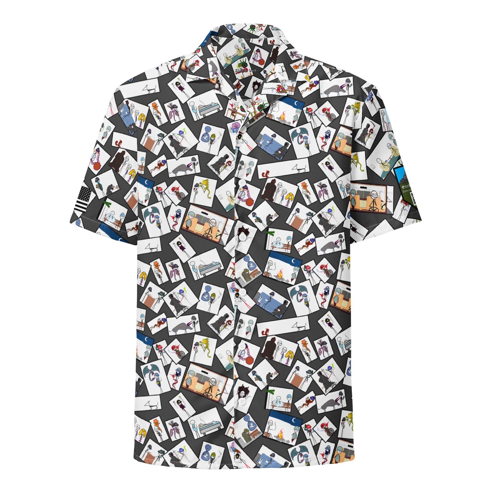 Sticks & Demons Hawaiian Shirt Grey product image (1)