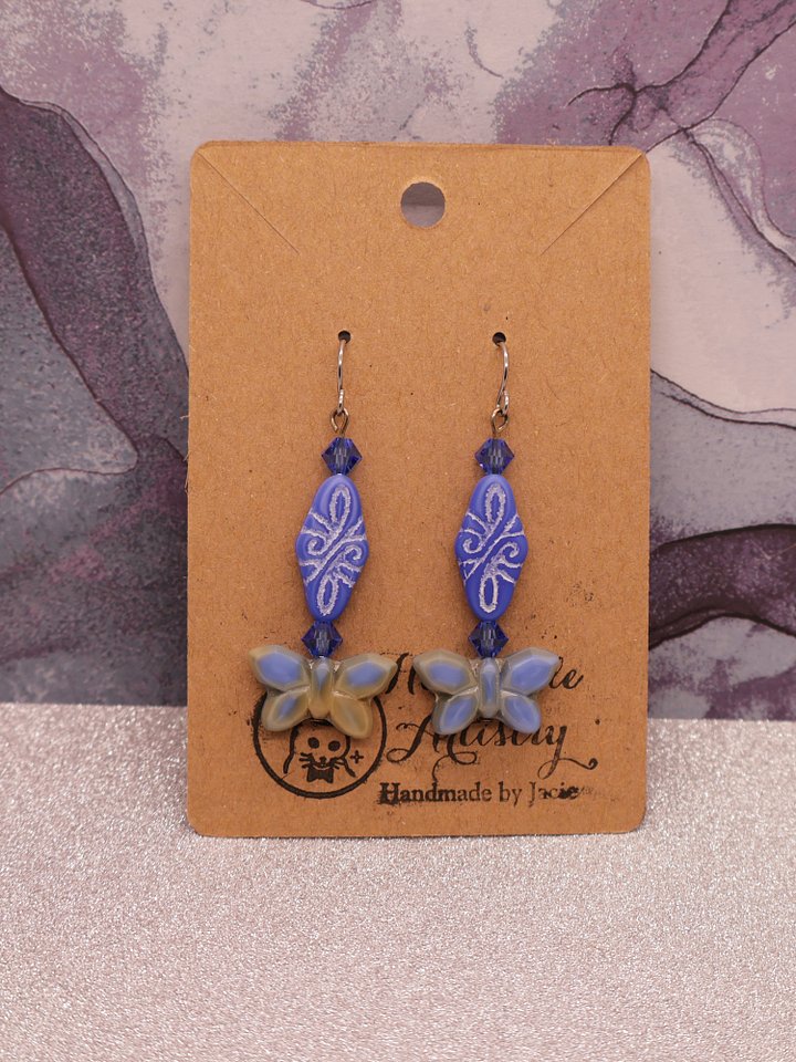 Blue Butterfly Drop Earrings product image (1)