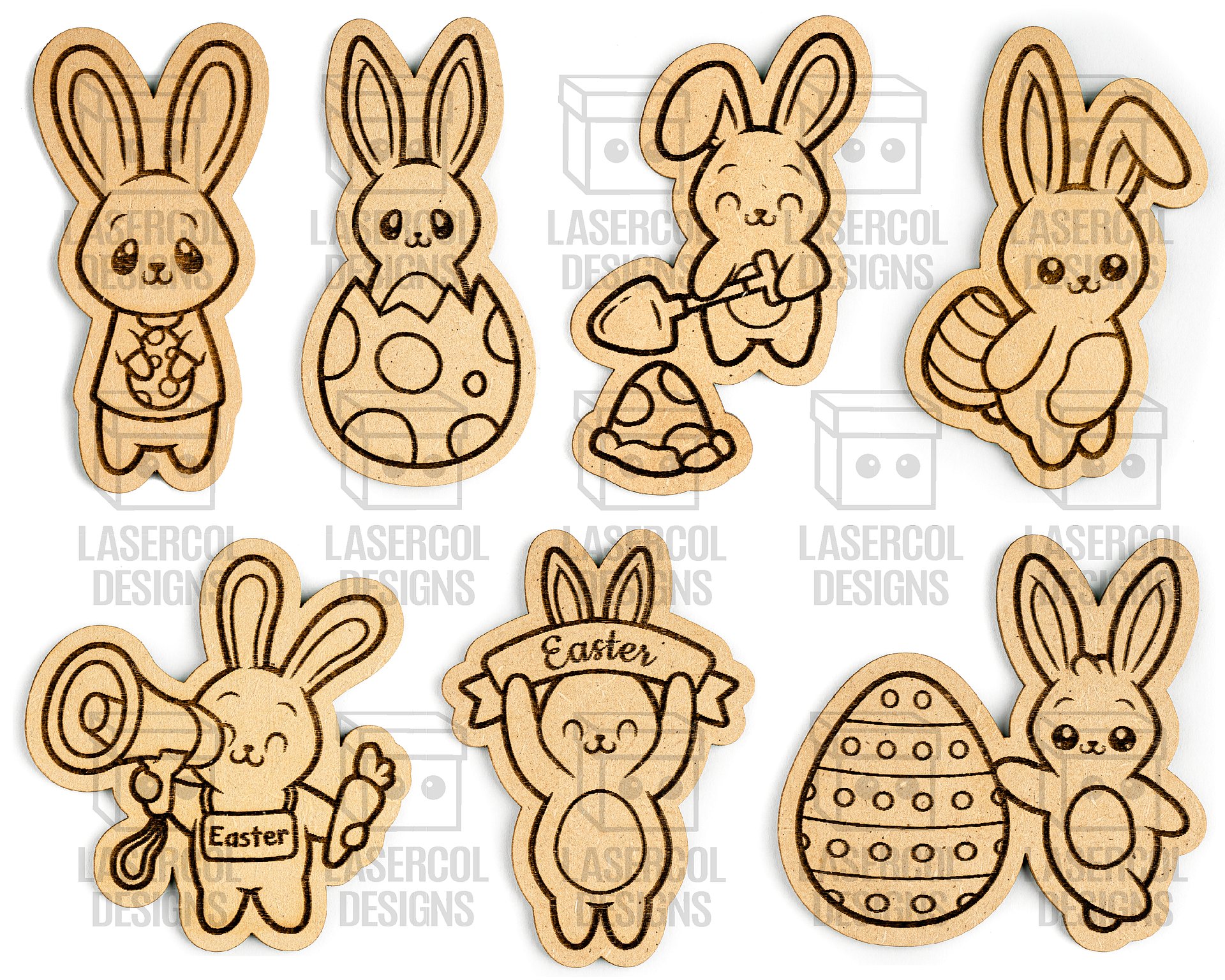 Easter Bunny Paint Kit DIY Cut Outs Set 3 - Laser Cut Files product image (8)