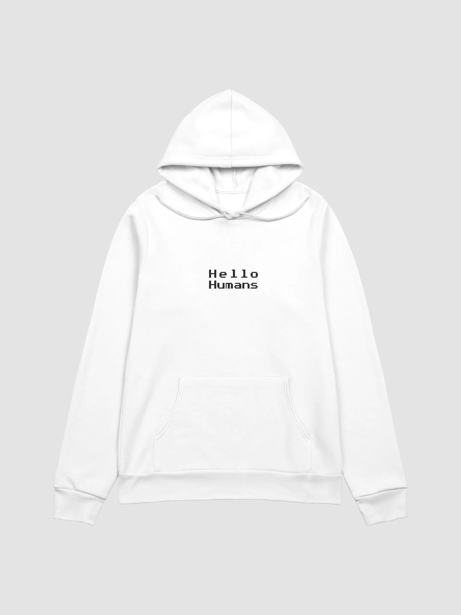 Vertical Hello Humans (White Minimalist Hoodie) product image (3)