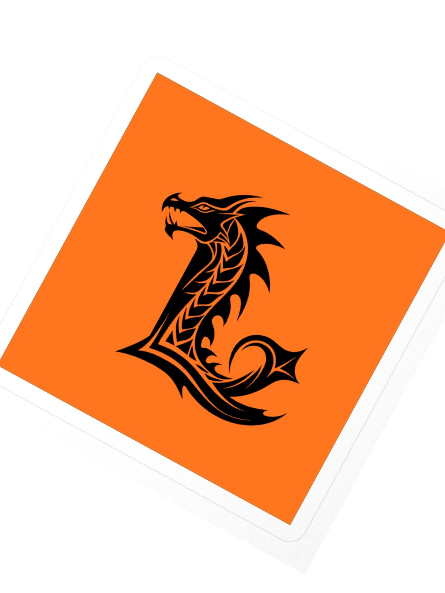 Dragon Letter L Sticker — Monogram Initial L with Fire Dragon Silhouette product image (2)