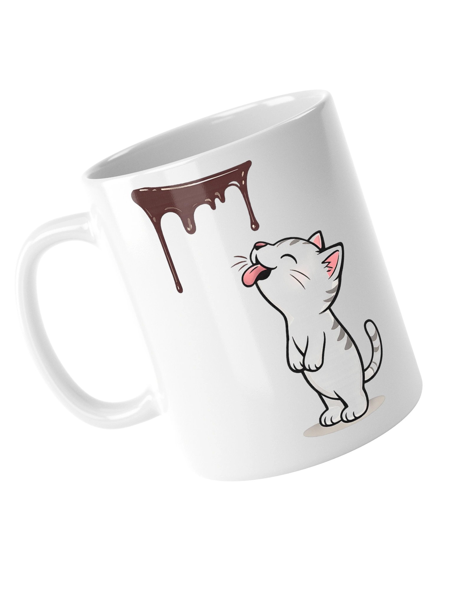 Cute Cat Licking Chocolate Coffee Mug product image (5)