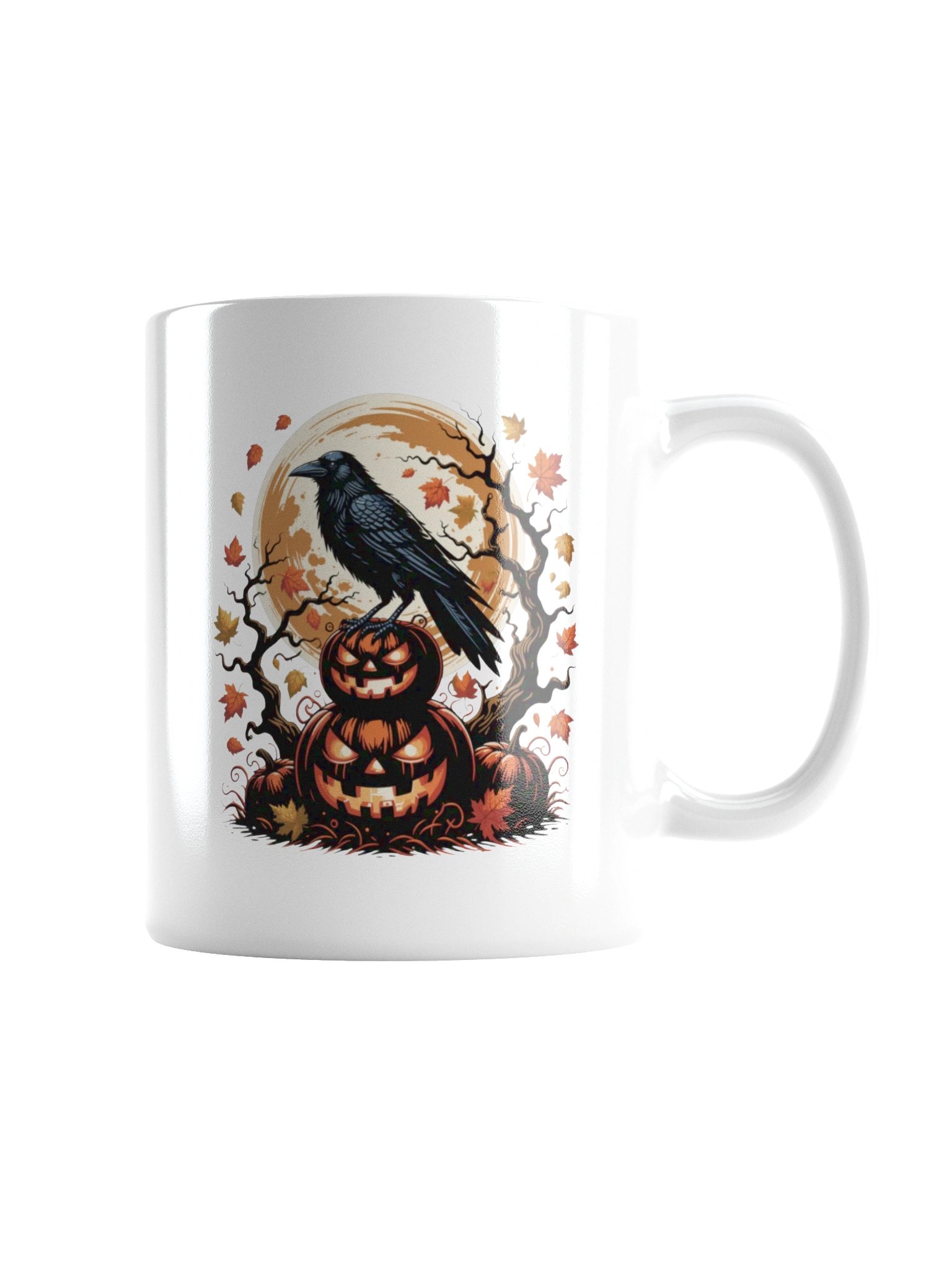 Crow and Harvest Moon Halloween Coffee Mug product image (7)