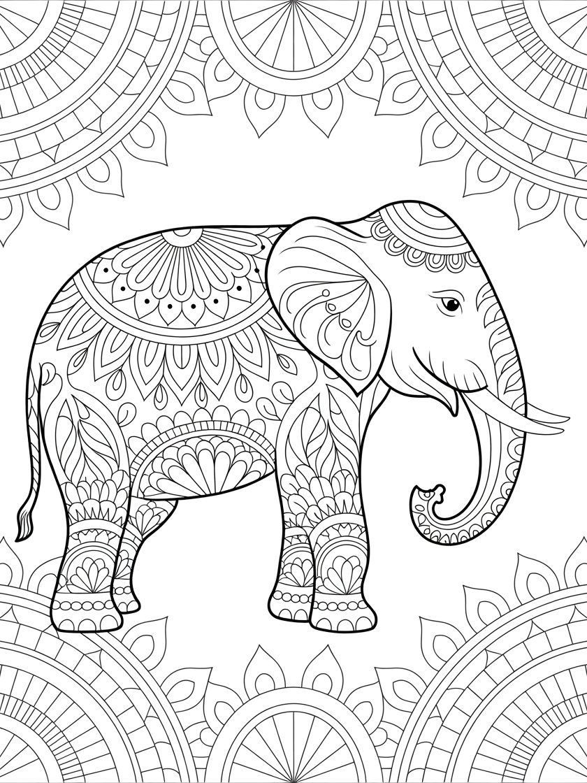 25 Elephant Mandala Coloring Pages product image (2)