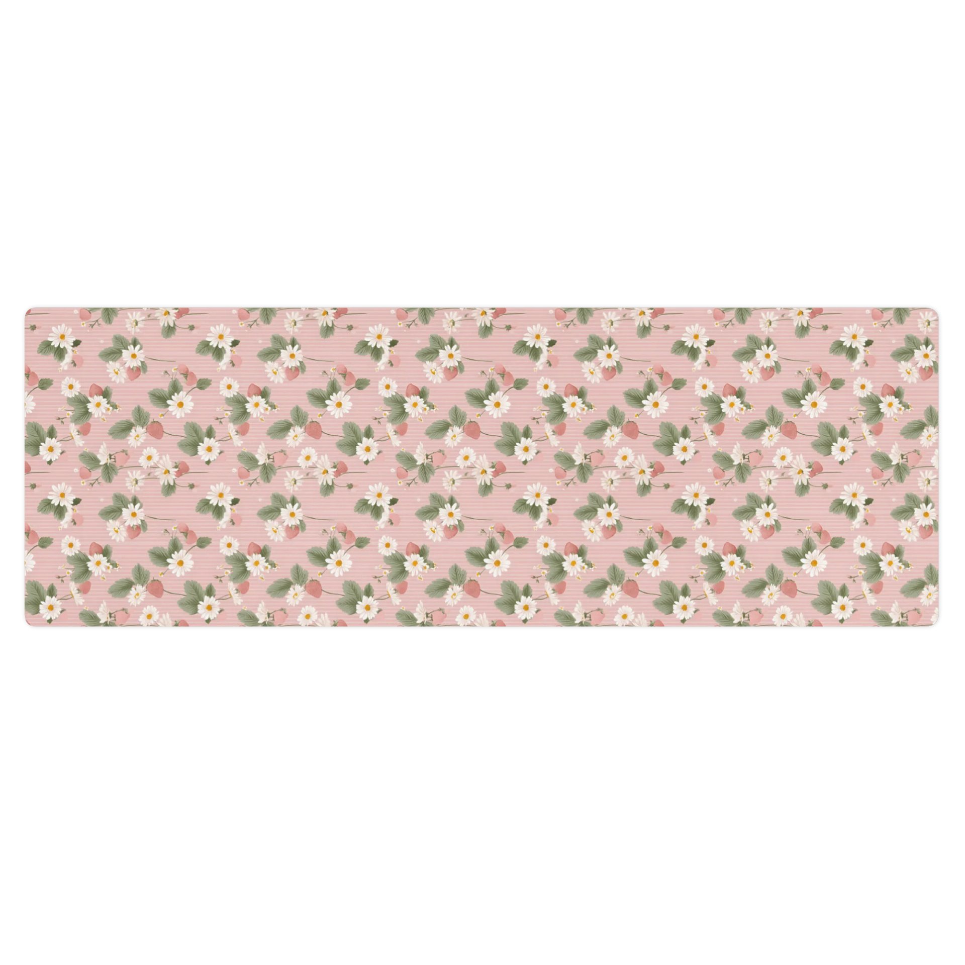 Strawberry and Daisy Pattern Yoga Mat by Treasure Pie product image (1)