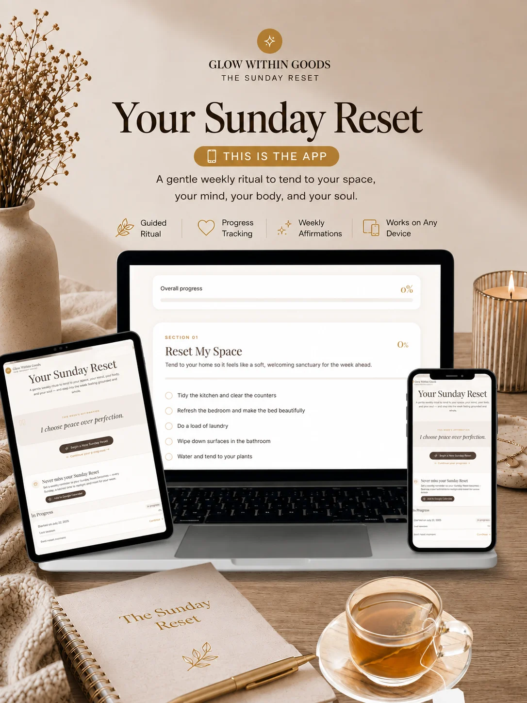 The Sunday Reset Ritual Kit™ | Complete Digital Reset Experience product image (10)