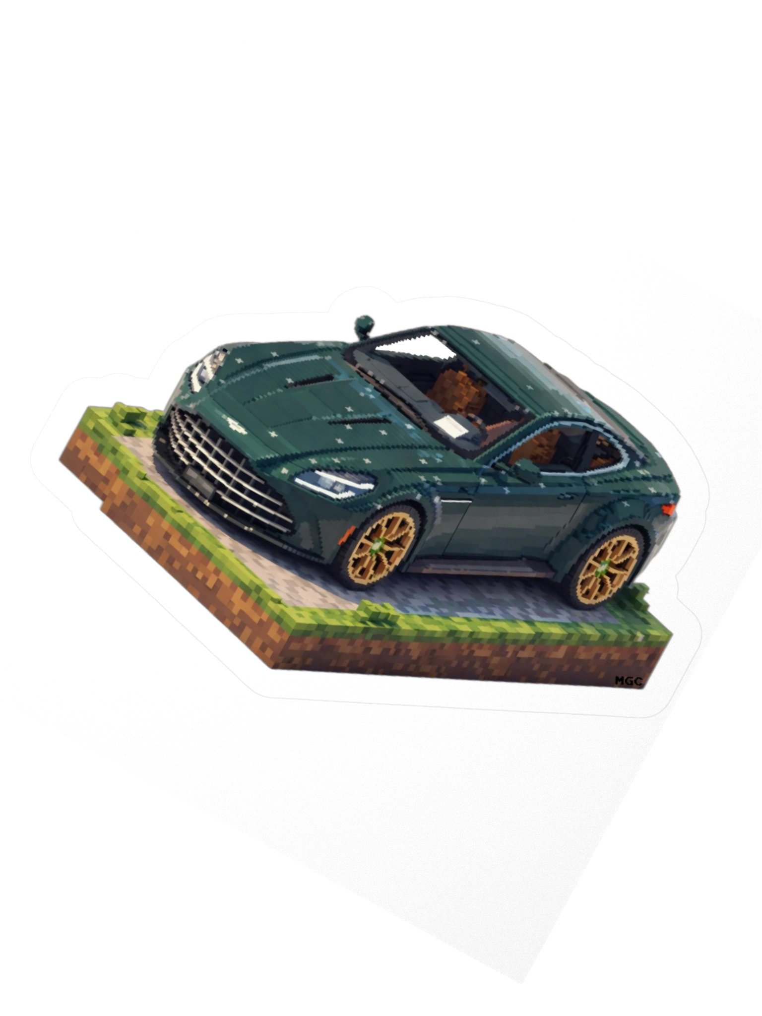 Green Aston Martin Vantage Sticker (Pixel, Retro, Minecraft) product image (6)