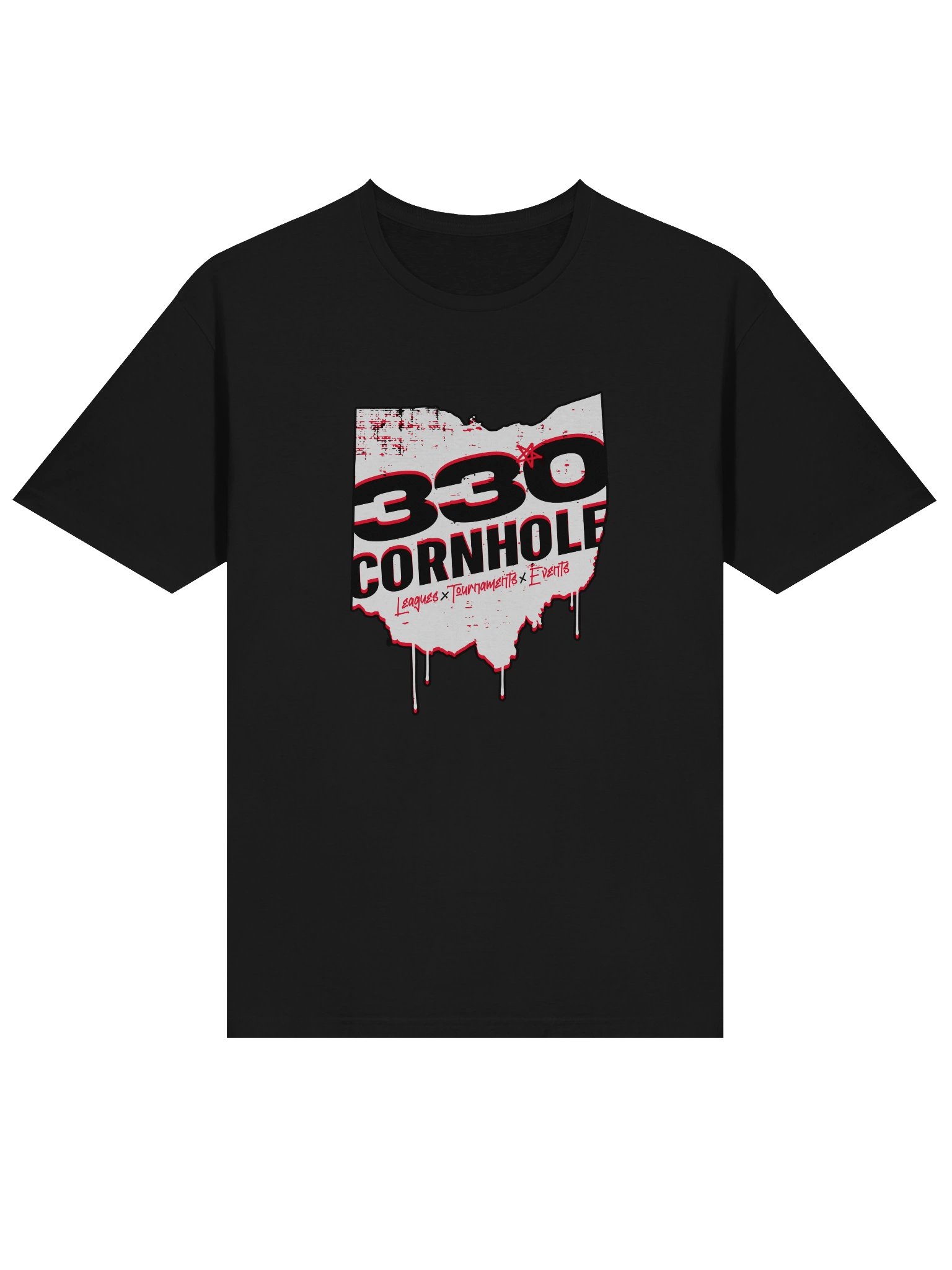 Gildan Softstyle 330 Cornhole Grunge State Outline T-Shirt - Front Logo product image (1)