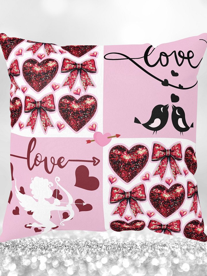 Lovebirds Pink & White Pillow product image (2)