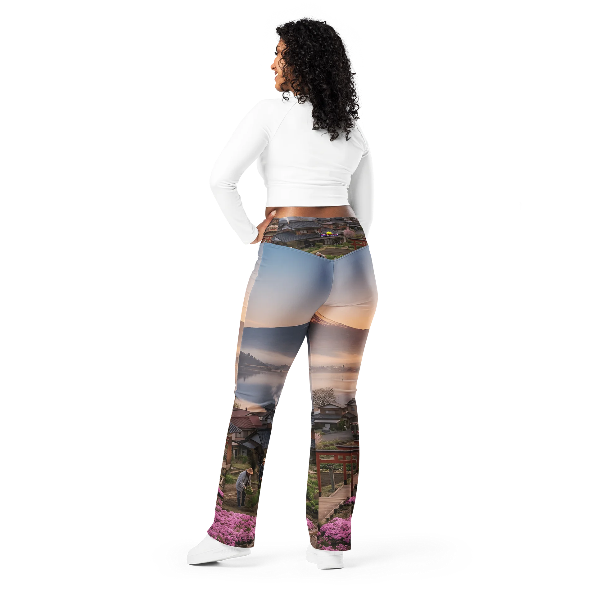 Mount Fuji High Waisted Flare Leggings | UPF 50+ Activewear product image (3)