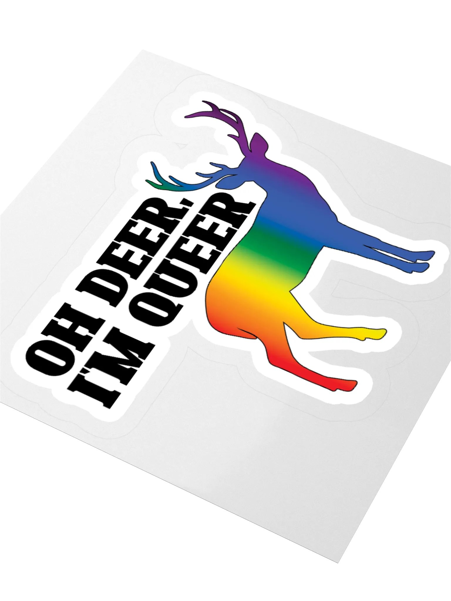 Oh Deer, I'm Queer Pride Flag Sticker product image (7)