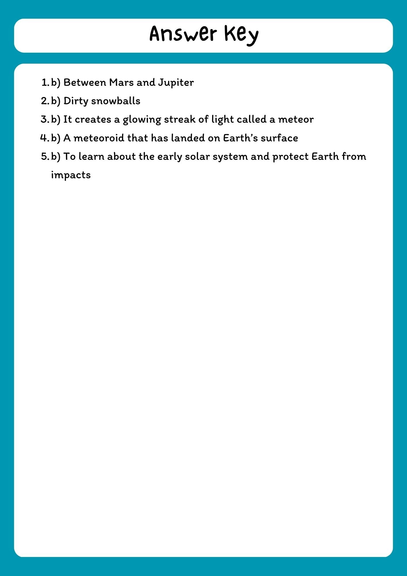 Comets, Meteors, and Asteroids Reading Comprehension with Questions product image (3)