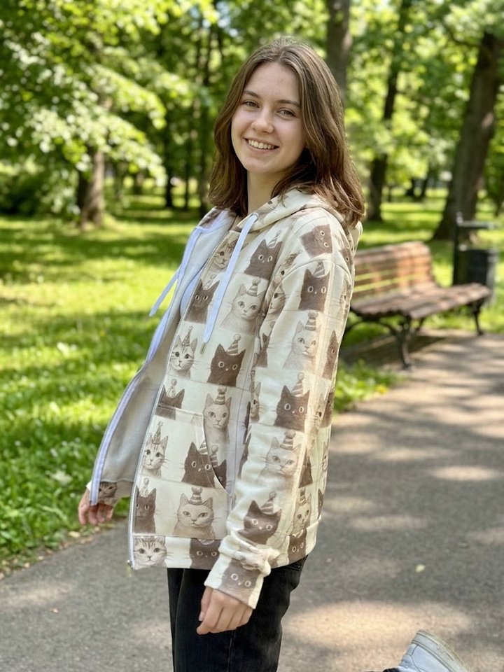 Whimsical Cat Party Unisex Zip Hoodie product image (1)