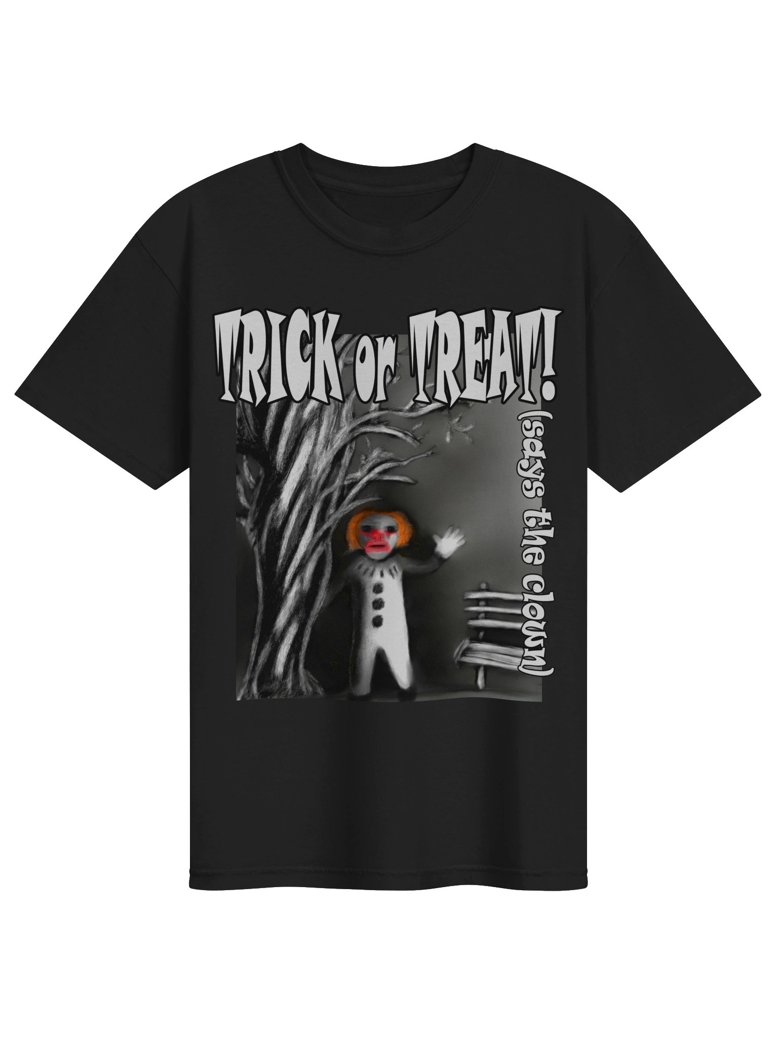 Clown "Trick or Treat" T-Shirt. Men's Comfort Colors Garment-Dyed Heavyweight T-Shirt product image (1)