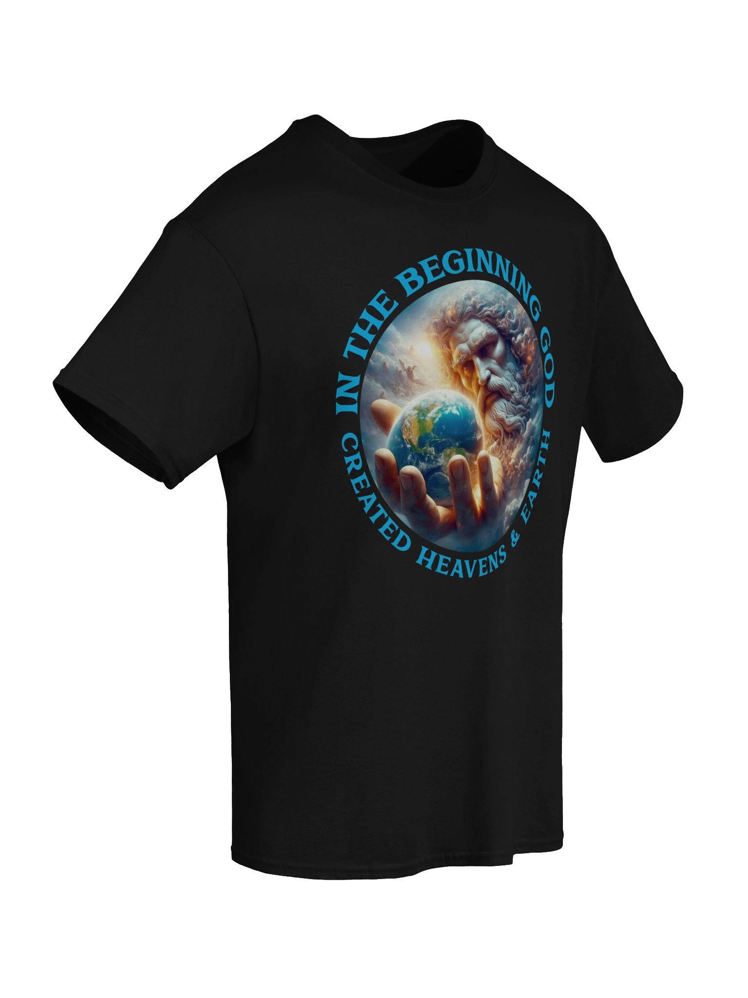 In The Beginning Tee - Genesis 1:1 God Creates Word, Bible Verse Bold Christian Graphic T-Shirt product image (3)