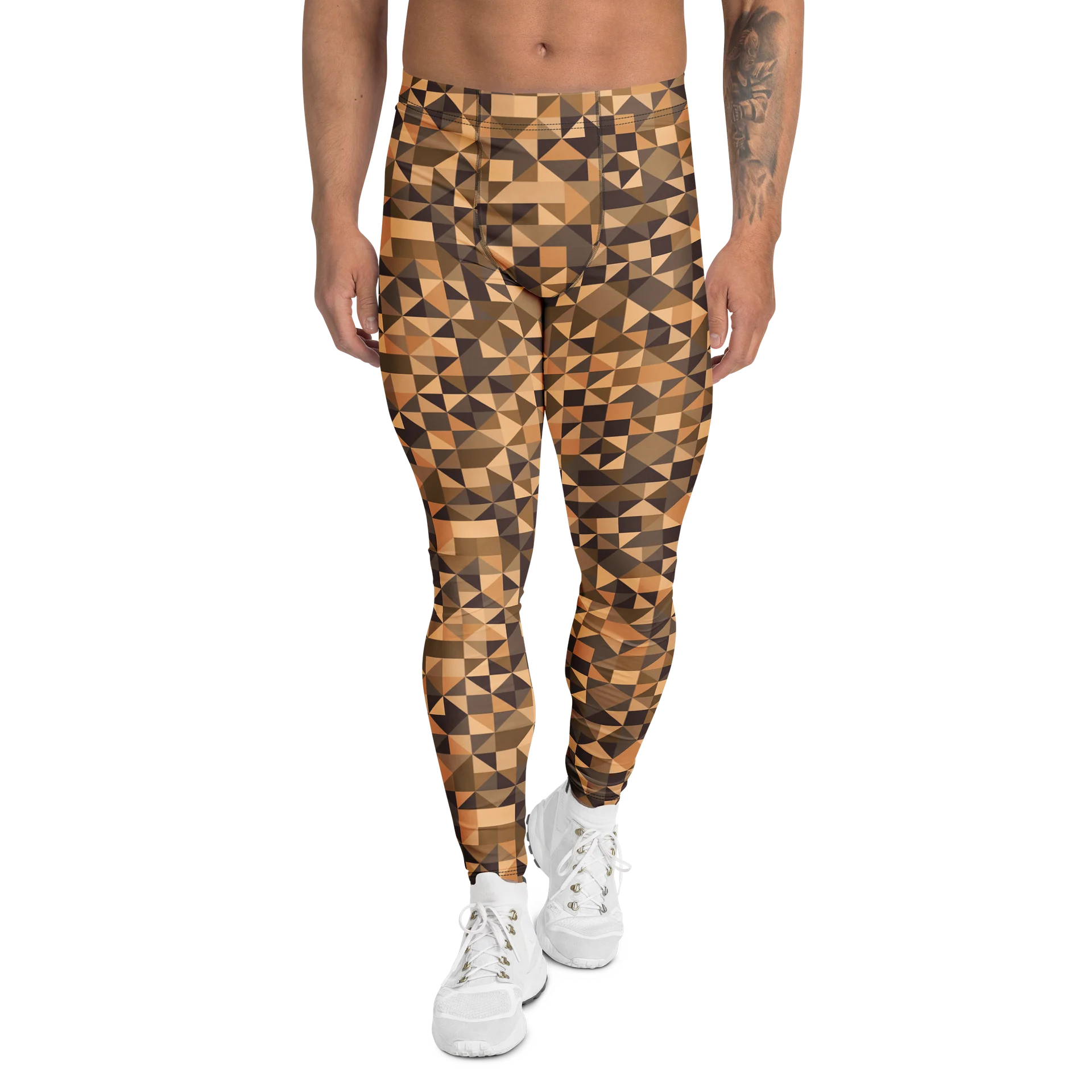 Bold Vintage Geometric Triangles Men's Leggings product image (1)
