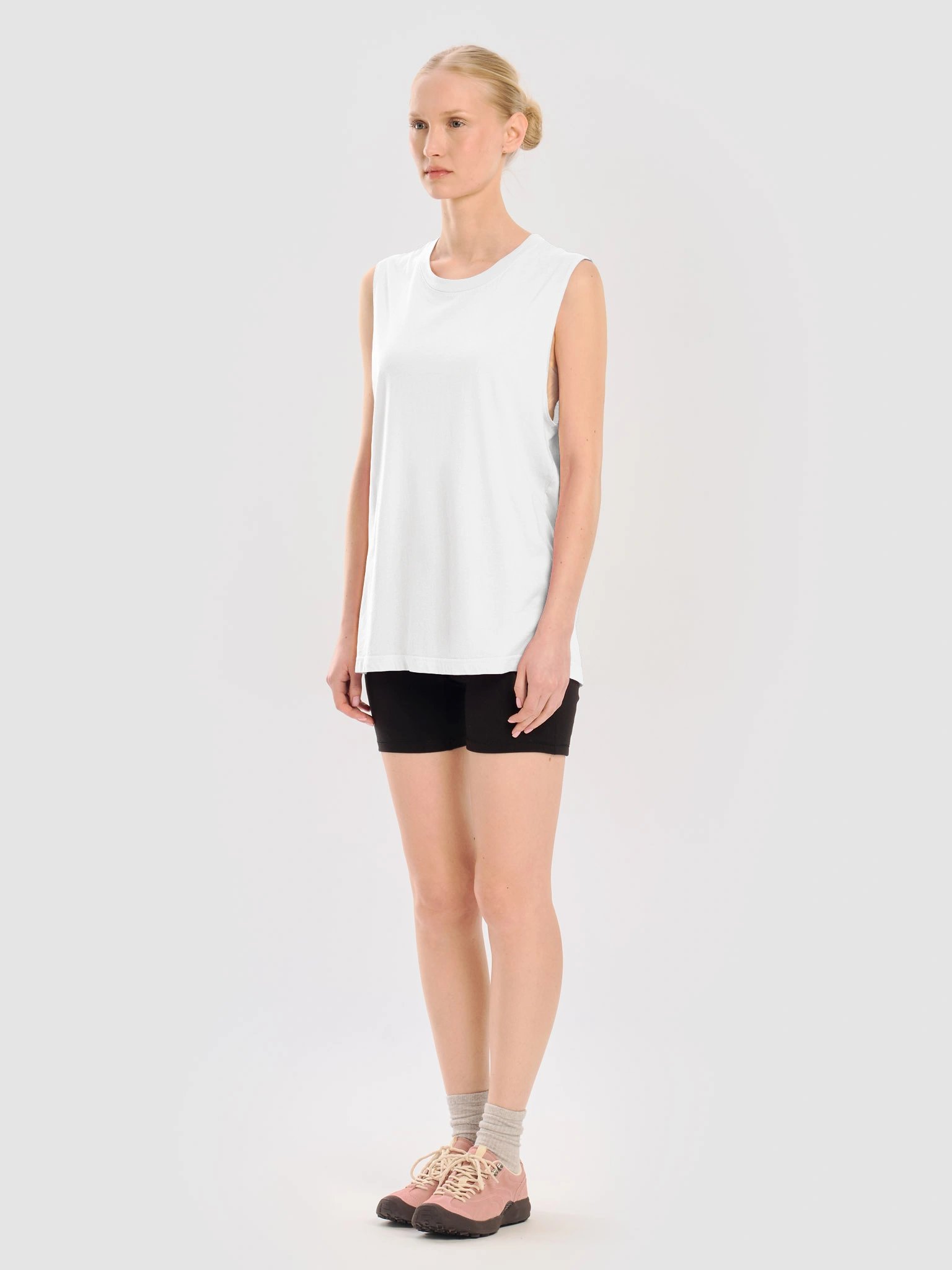 White Sleeveless Shirt Black Logo product image (5)