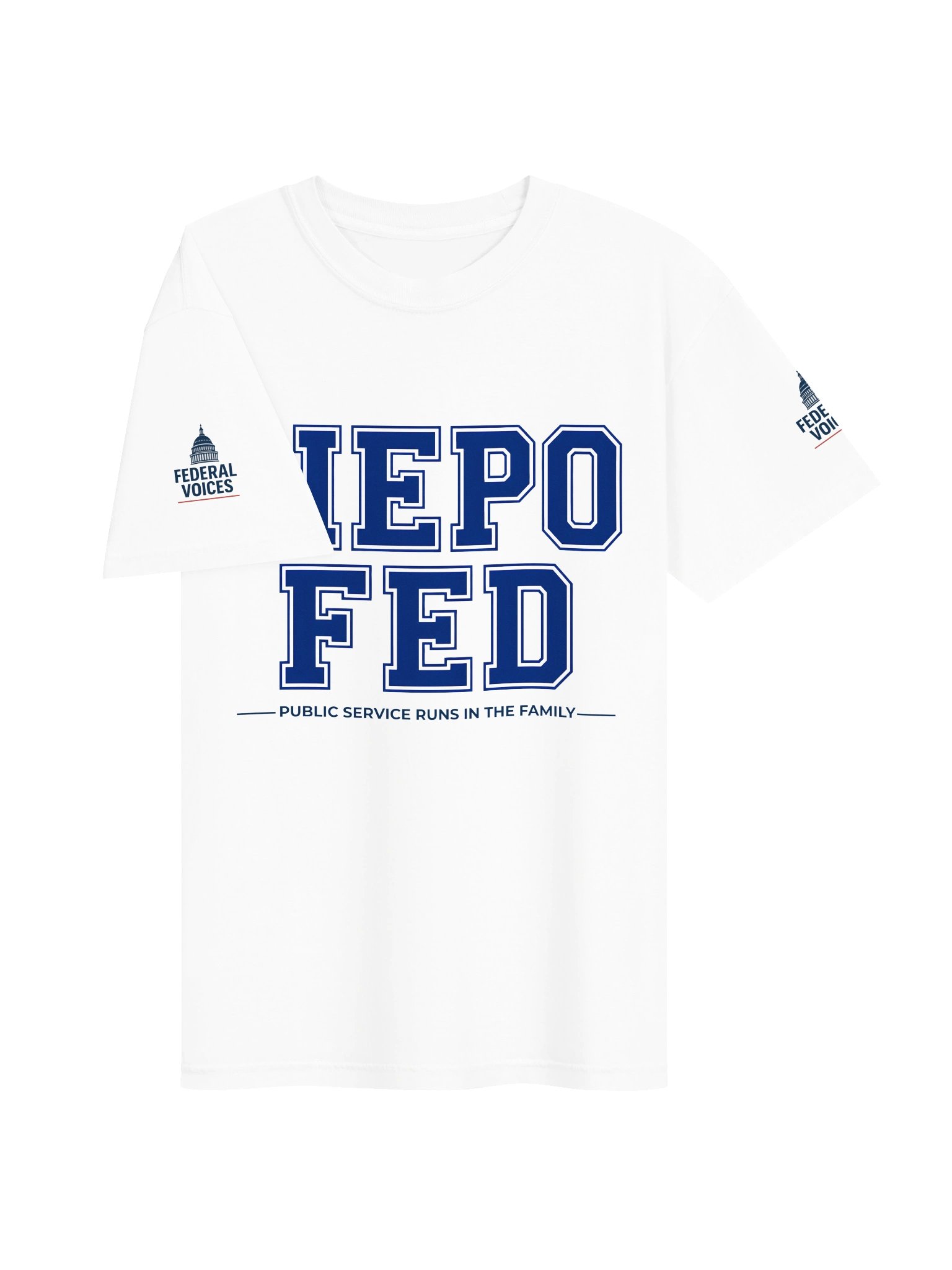 Nepo Fed White Tee — Public Service Is Hereditary product image (3)