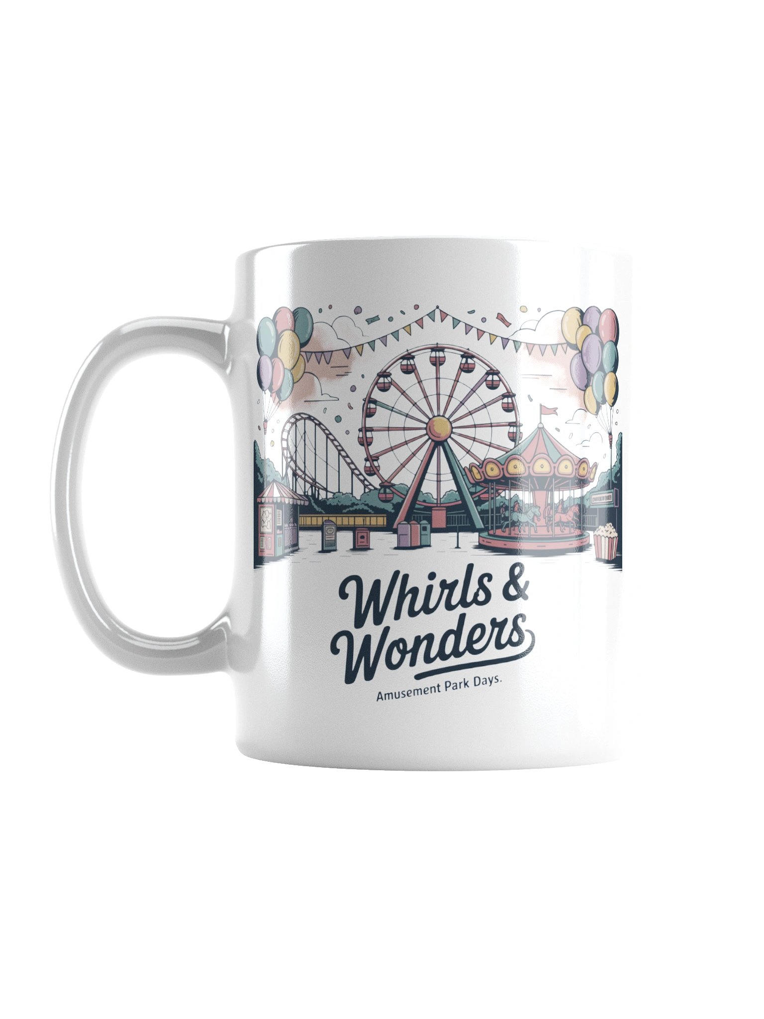 Whirls & Wonders Amusement Park Mug – Colorful Carnival Coffee Cup product image (1)