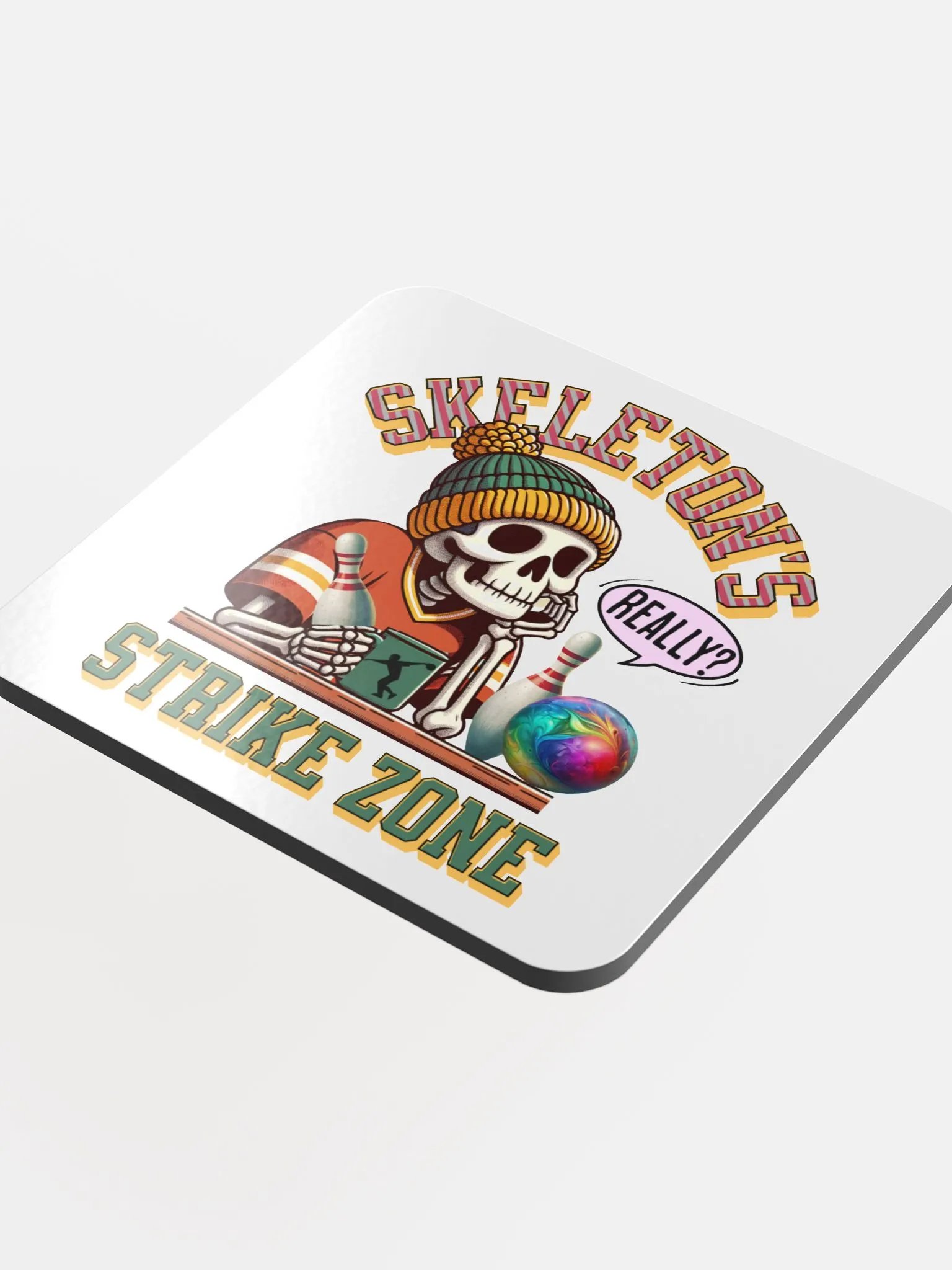 Skeletons Strike Zone Bowling Really Coaster Set product image (1)