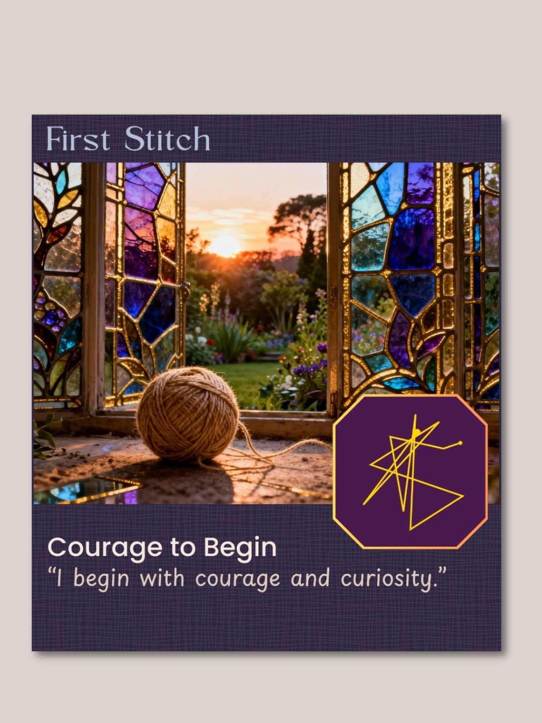 Stained Glass Oracle Cards for Fiber Artists | Knitting & Crochet Divination product image (3)