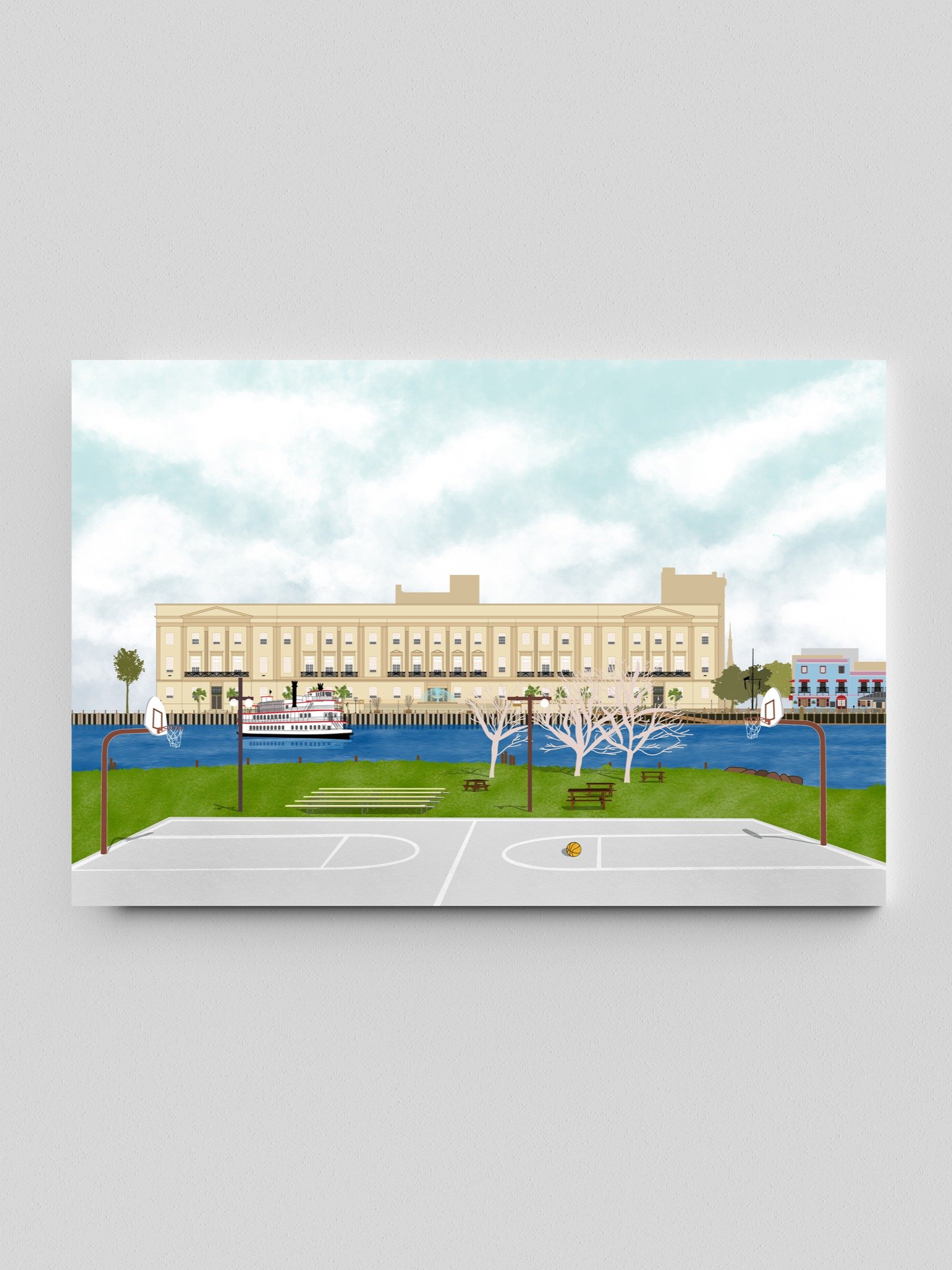 Tree Hill River Court - Dibond Metal Print product image (1)