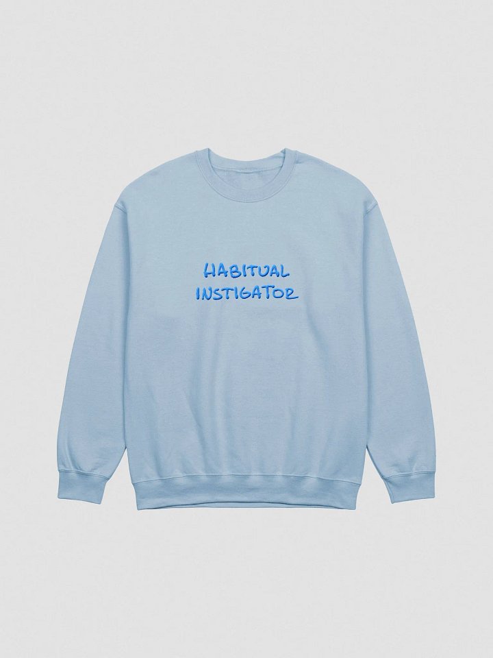 HABITUAL INSTIGATOR (lg. design, aqua thread) embroidered crewneck product image (7)