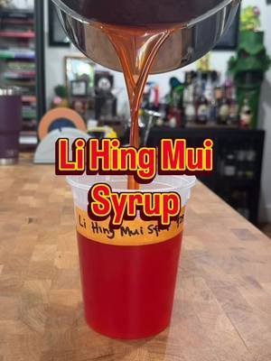 Li Hing Mui Syrup in under 60 seconds 🎧 Li hing mui is a powder made from ground preserved dried plums. It’s sweet, tangy, and salty all at once. It makes the most incredible syrup and has been a recent staple in my fridge. Perfect for tropical and tiki drinks. 🌺 Drop a 🍬 if you want the recipe! . . . #asmrvideo #oddlysatisfyingvideo #homemade #recipes #asmr 