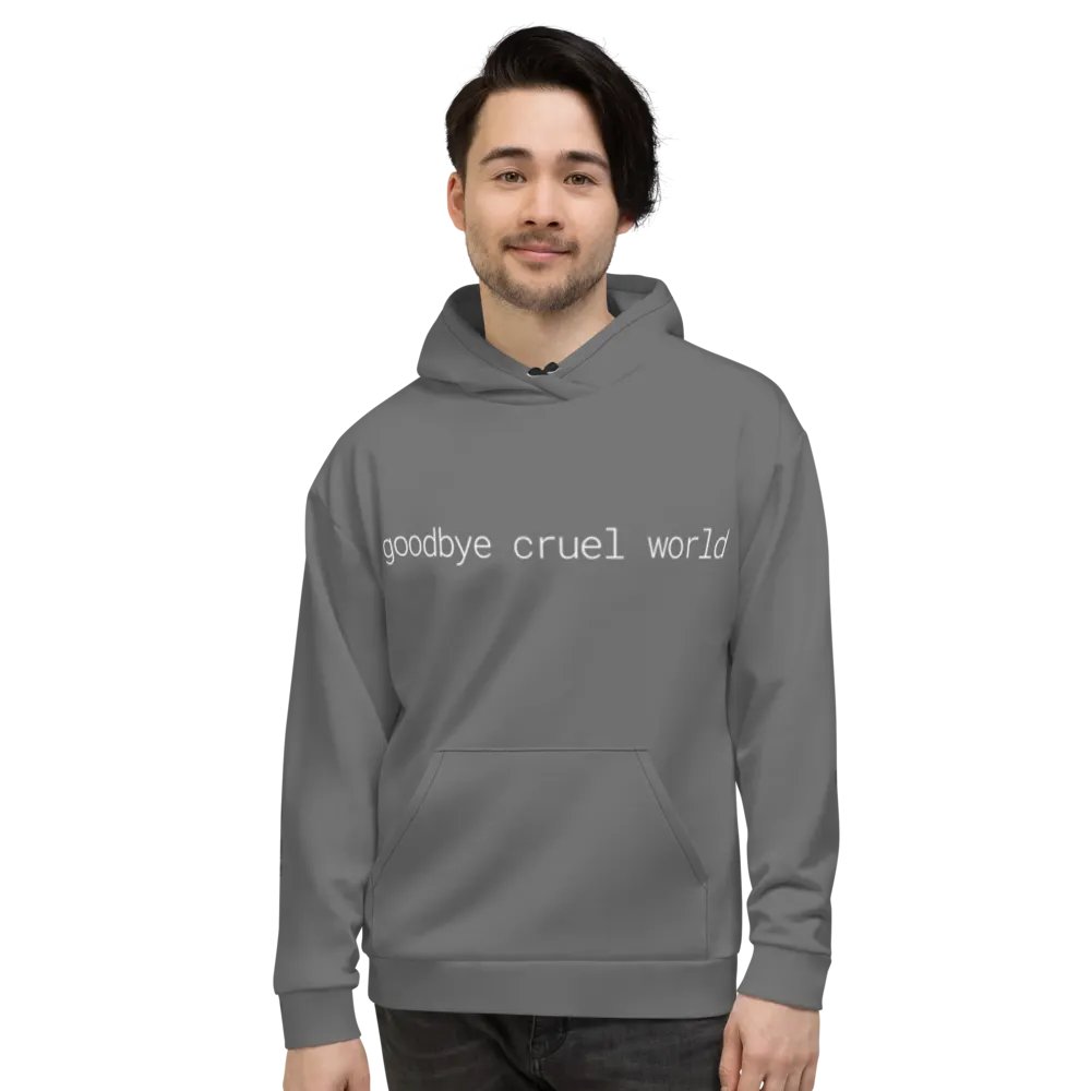 goodbye cruel world, rm -rf / hoodie (dark grayscale mode) product image (11)