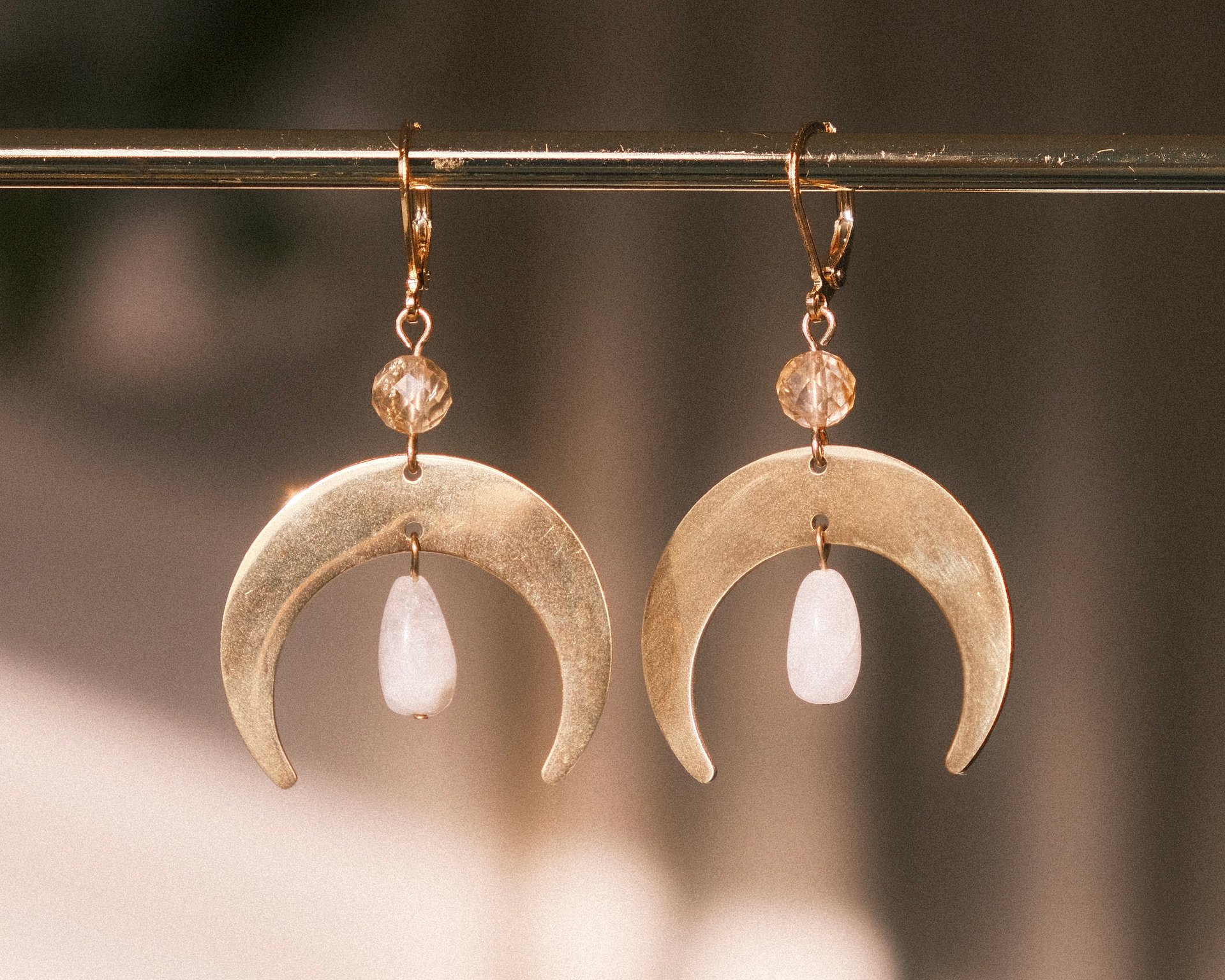 Lunar voice - Moonstone & citrine earrings product image (2)