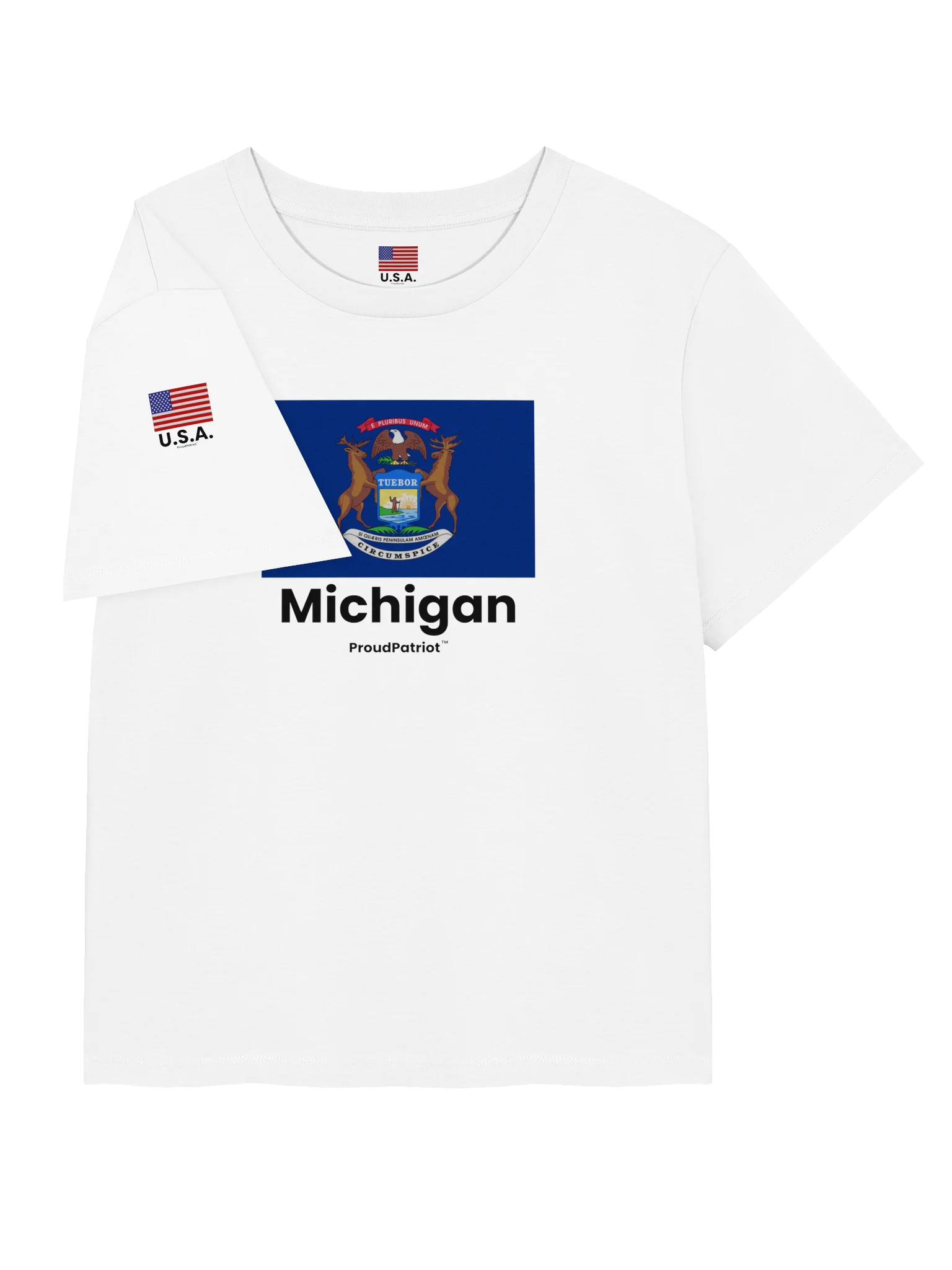 Michigan Women's Ribbed Neck T-Shirt product image (7)