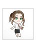 Carla Misstranslation Office Lady Chibi Kiss Cut Sticker