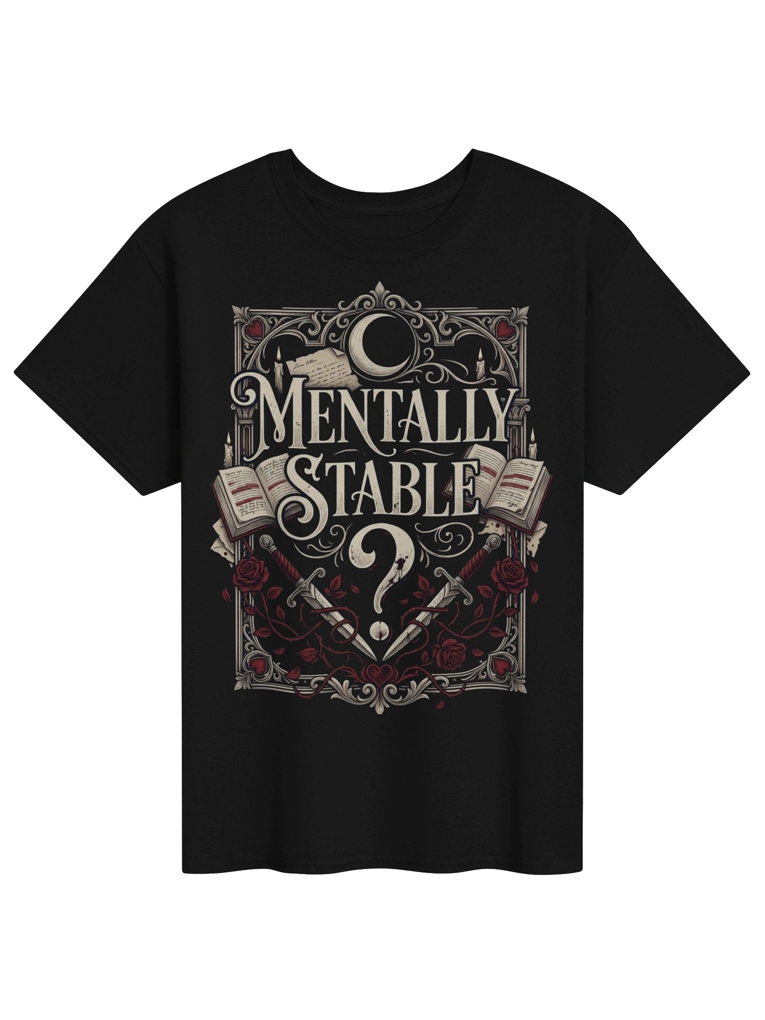 "Mentally Stable?" Dark Romance Reader Heavyweight T-Shirt product image (4)