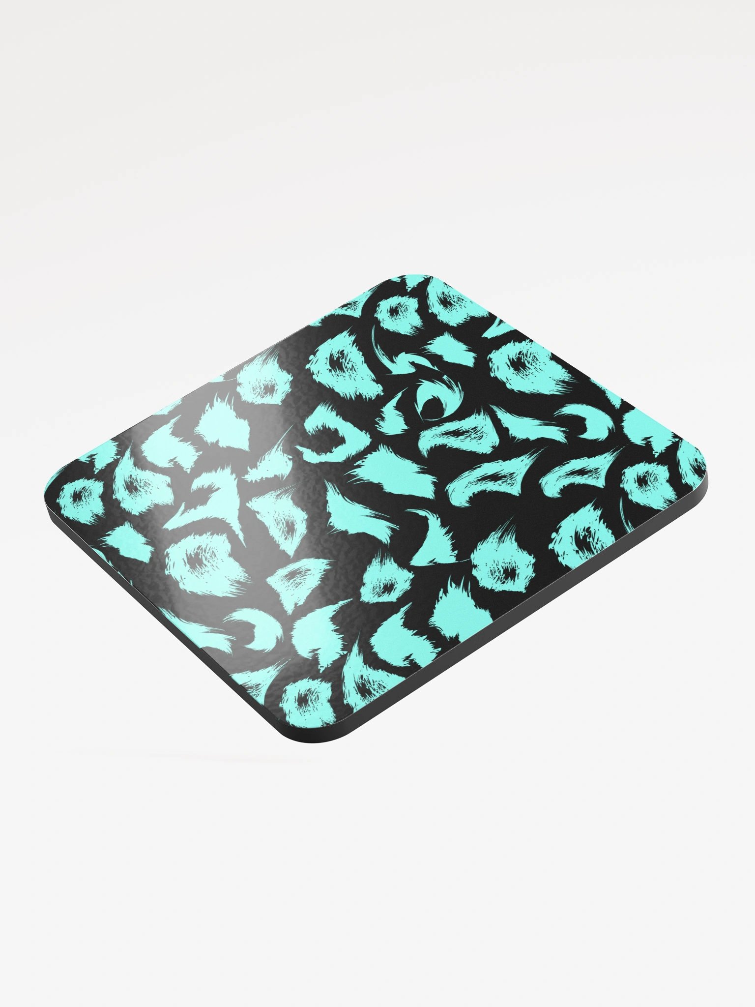 Unique Teal Glossed Cork Coaster with Bold Leopard Print product image (3)