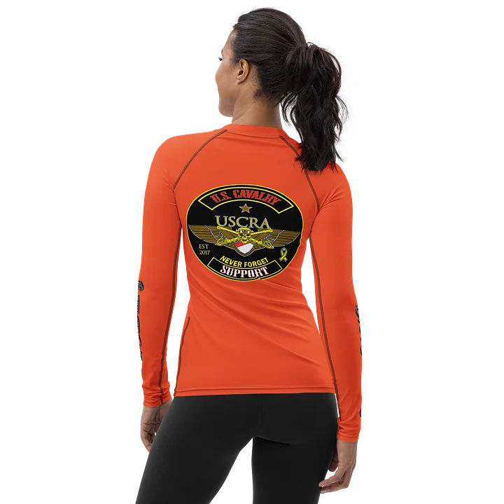 Women's USCRA Long Sleeve SUPPORT "Rash Guard"Tee Safety Orange product image (2)